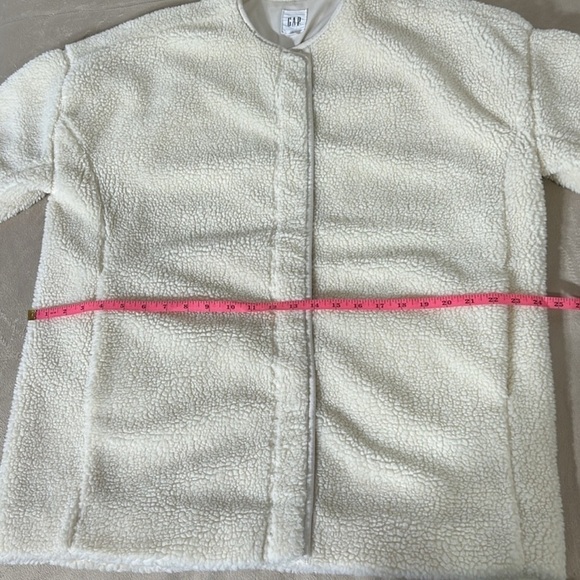 Gap Womens Cream Sherpa Cocoon Jacket MP Teddy Fleece Lined Cozy Fall Winter - Picture 8 of 10